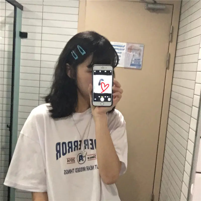 Loose-Fit Short Sleeve T-Shirt for Women in Korean Style